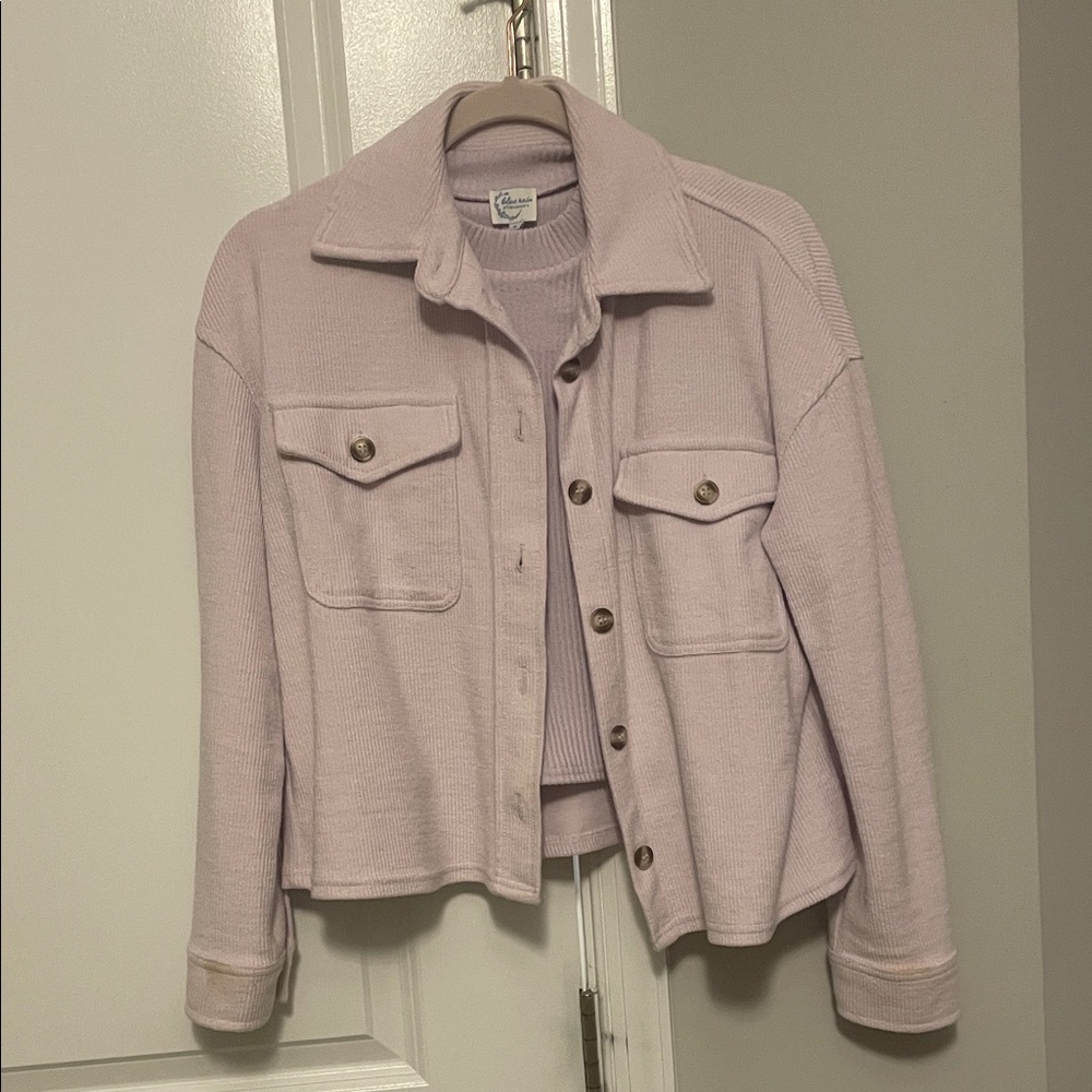 Blue rain Lavender Utility Jacket with detachable tank top